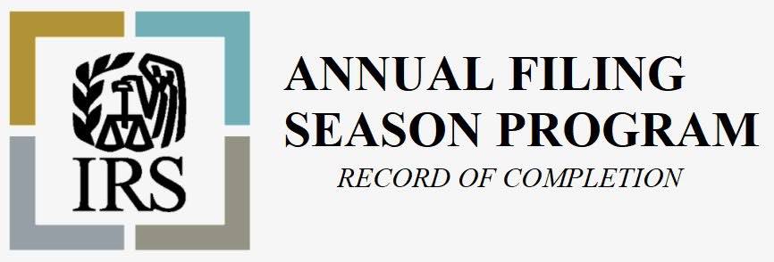 IRS Annual Filing Season Program — Record of Completion